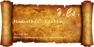 Hambalkó Csilla névjegykártya