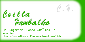 csilla hambalko business card